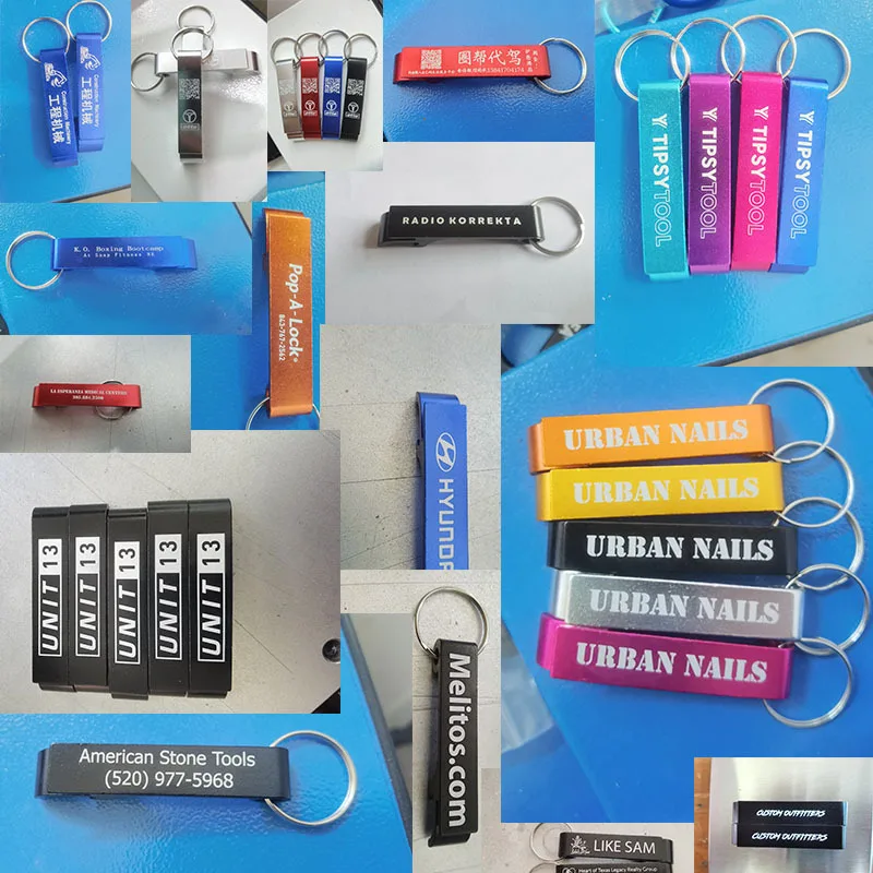 Custom Laser Engraving Logo Promotional Gifts Cheap Beer Drink Bottle Opener Keychain for Party Wedding