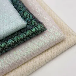 2022 new design shiny multicolor peacock feather pattern rhinestone process jacquard lurex mesh with stone