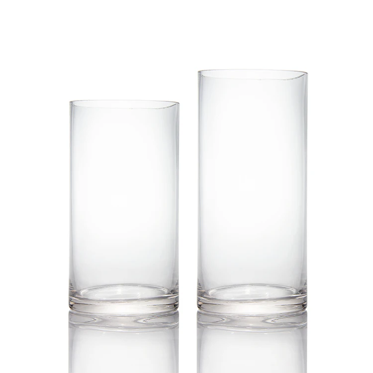 Wholesale Customized Cheap Round Clear Glass Bottle Plant Vase Flower Wall Vase Transparent 1000pcs Carton/pallet No Lids Free