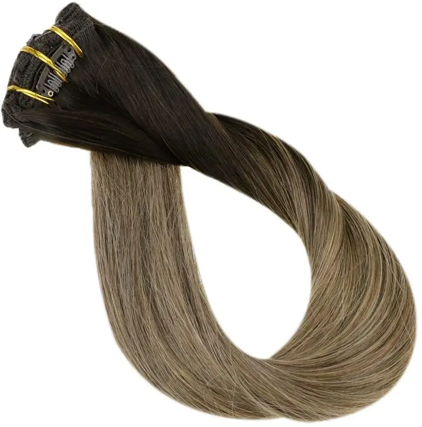 Factory Wholesale Thick End 100% human hair natural Straight Remy Hair Clip In Hair Extension