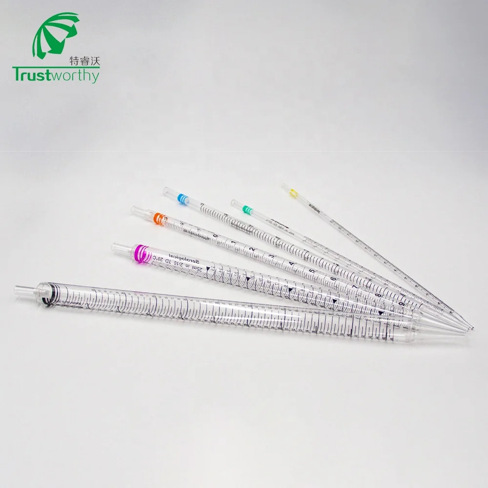 manufactural color laboratory glass 1ml 3ml 5ml 10ml 100ml liquid transfer serological pipette tips