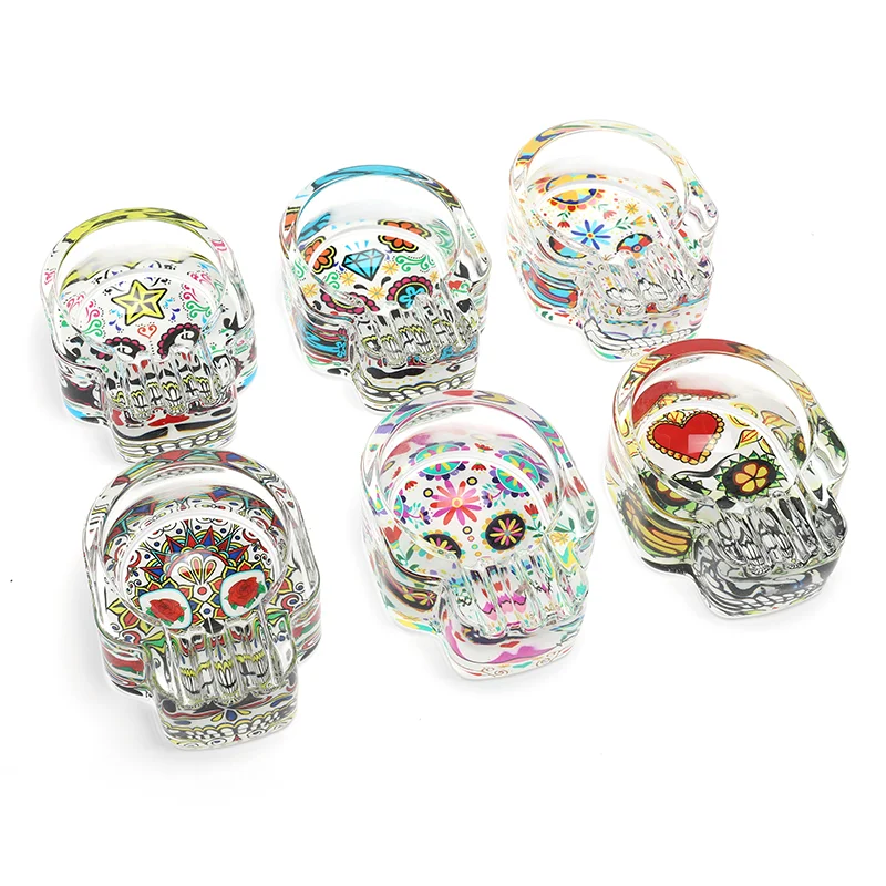 High Quality Custom Design Cigarette Glass Ashtray Glow In Dark Portable Cigar Glass Ashtray