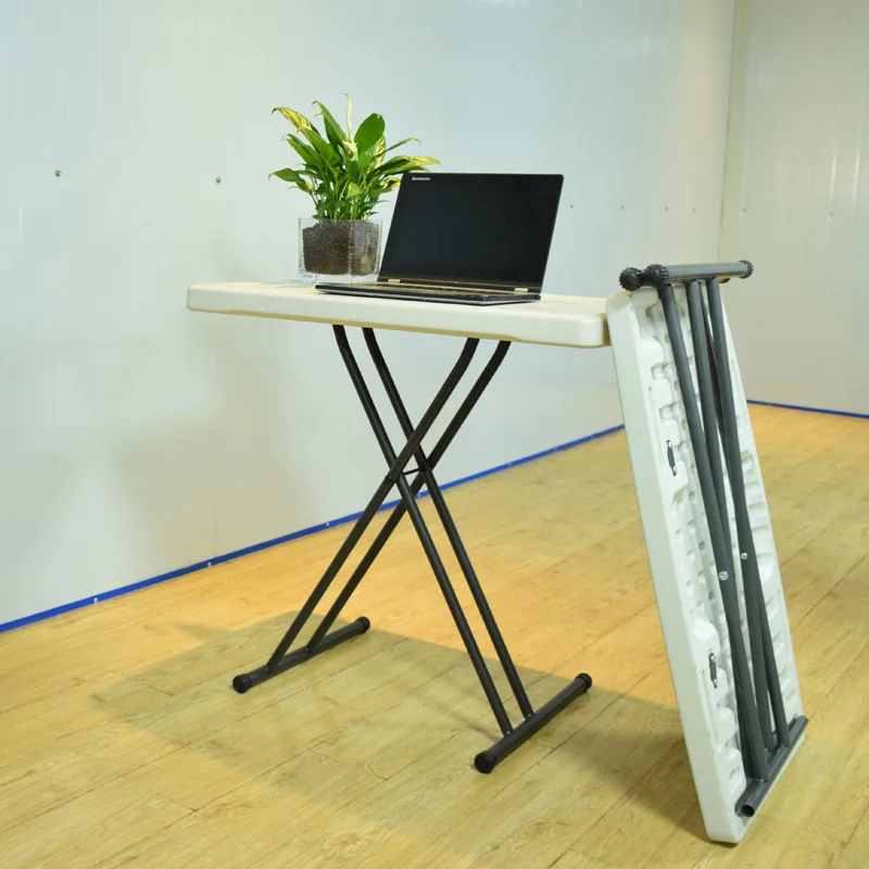Wholesale Cheap Price Plastic Foldable White Lifting Movable Learning Desk Bedside Lazy Table