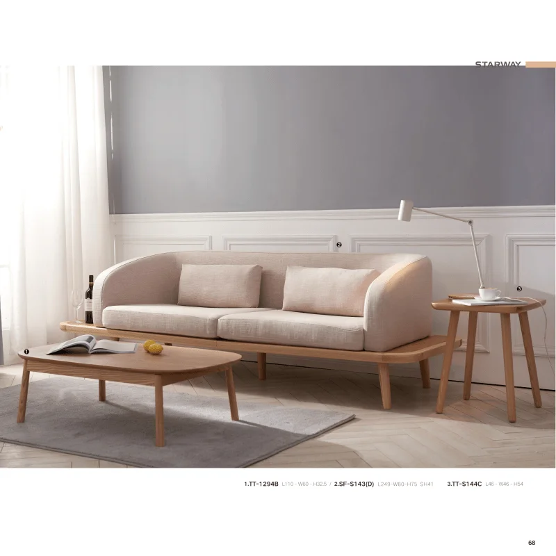 Japanese simple style high quality modern design furniture solid ash wood dining table TT-1294B