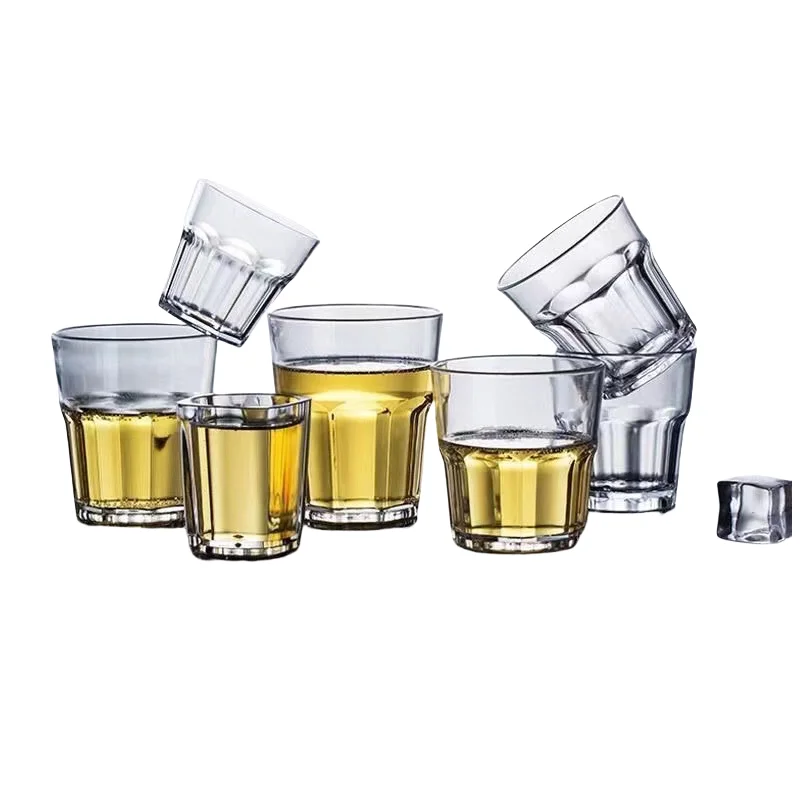 Acrylic beer mug octagonal teacup beer juice plastic water cup transparent wholesale thickened drop resistant manufacturers