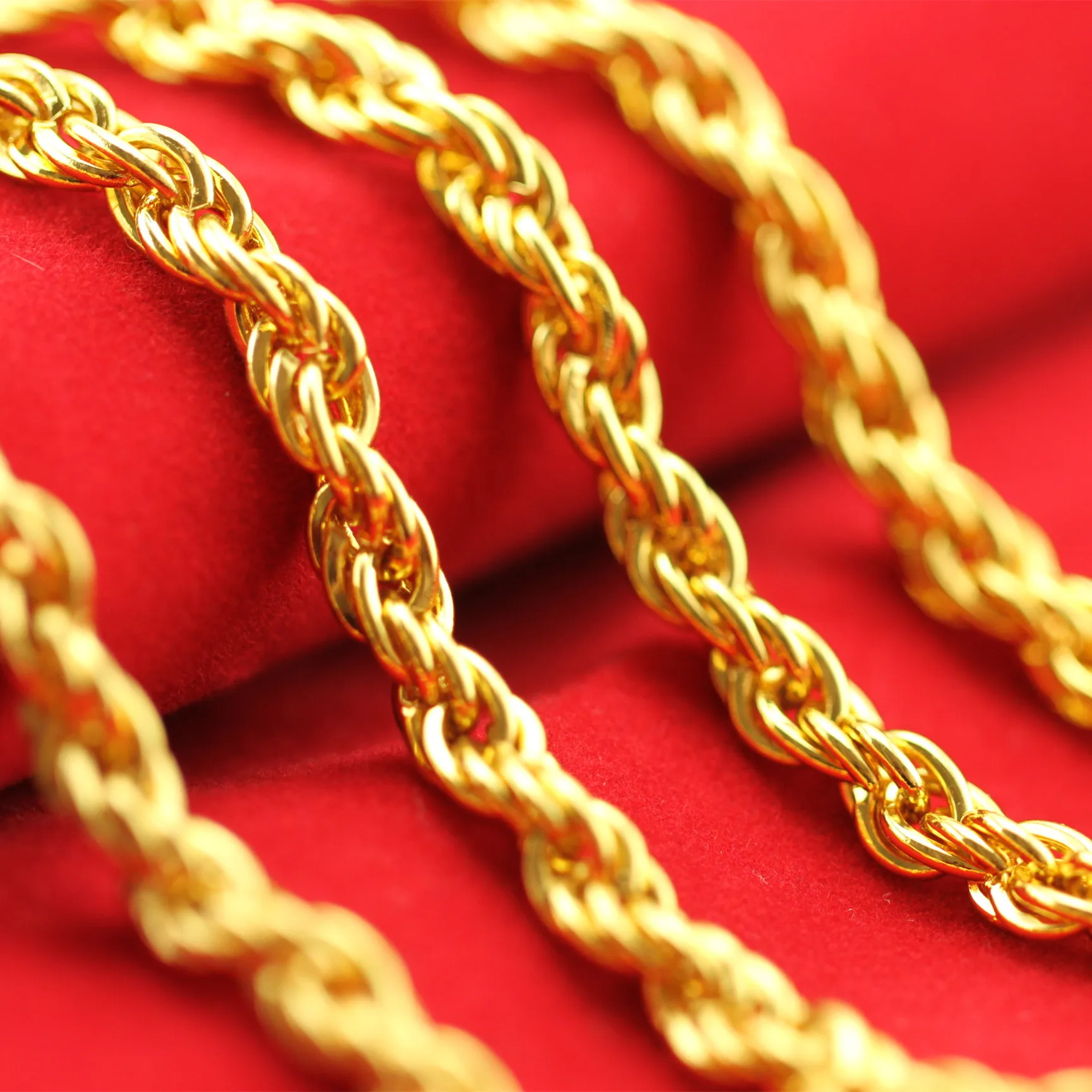 Aug jewelry hot-selling wholesale 24k gold-plated thin chain 1mm box chain 45cm Vietnam sand gold ladies necklace