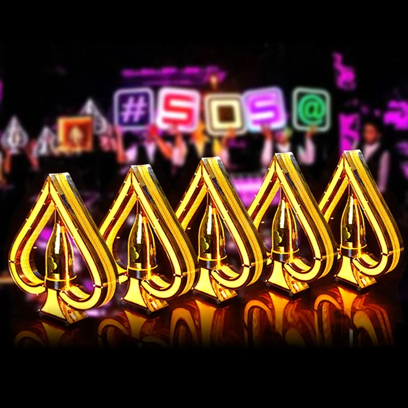 Bar NightClub Stainless Steel  LED Luminous Display Stand VIP Rack Liquor Display Holder Champagne Bottle Presenter Glorifier