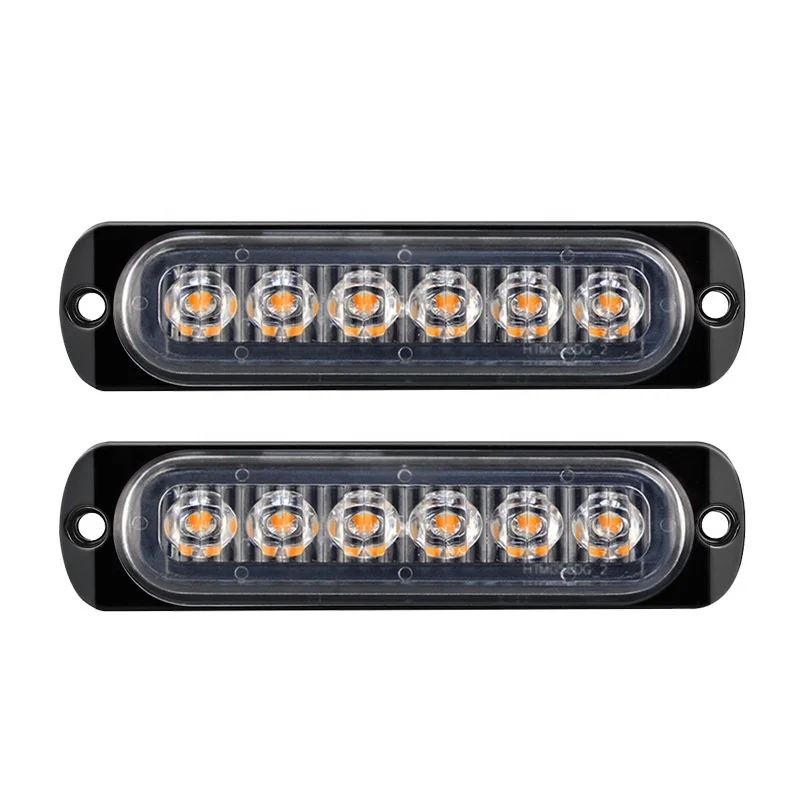 12V 24V Safety warning side light surface mount 6LED super slim LED mini strobe light for car truck