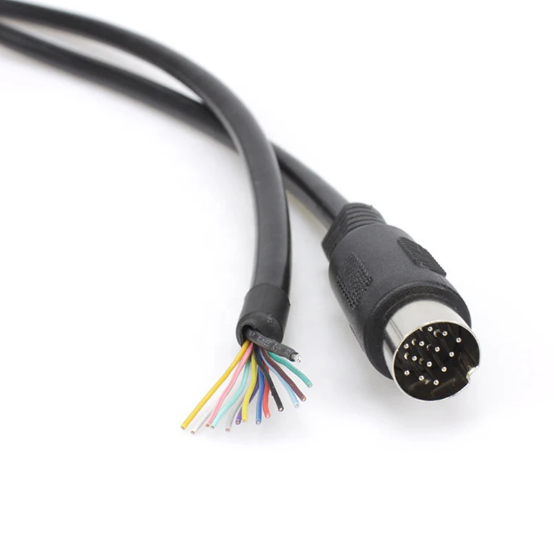 Пользовательский экран Луженый провод открытый конец 24AWG 26AWG 13 PIN DIN