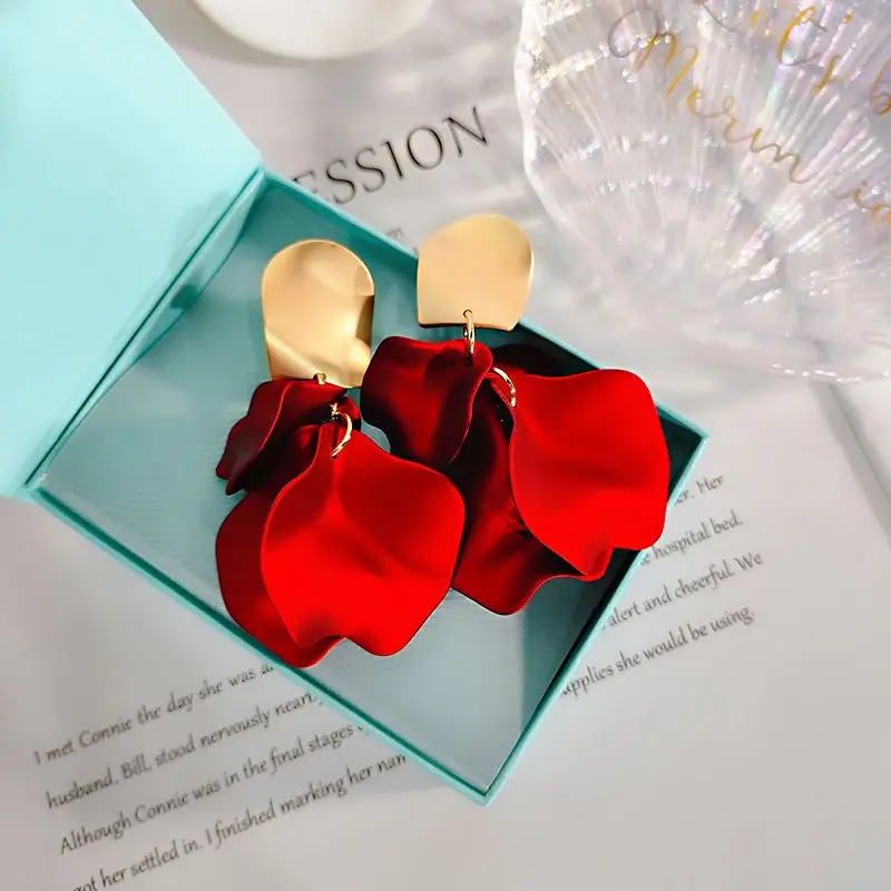Rose Gold Plated Stainless Steel Stud Earring Silk Thread Earring Korean Earrings