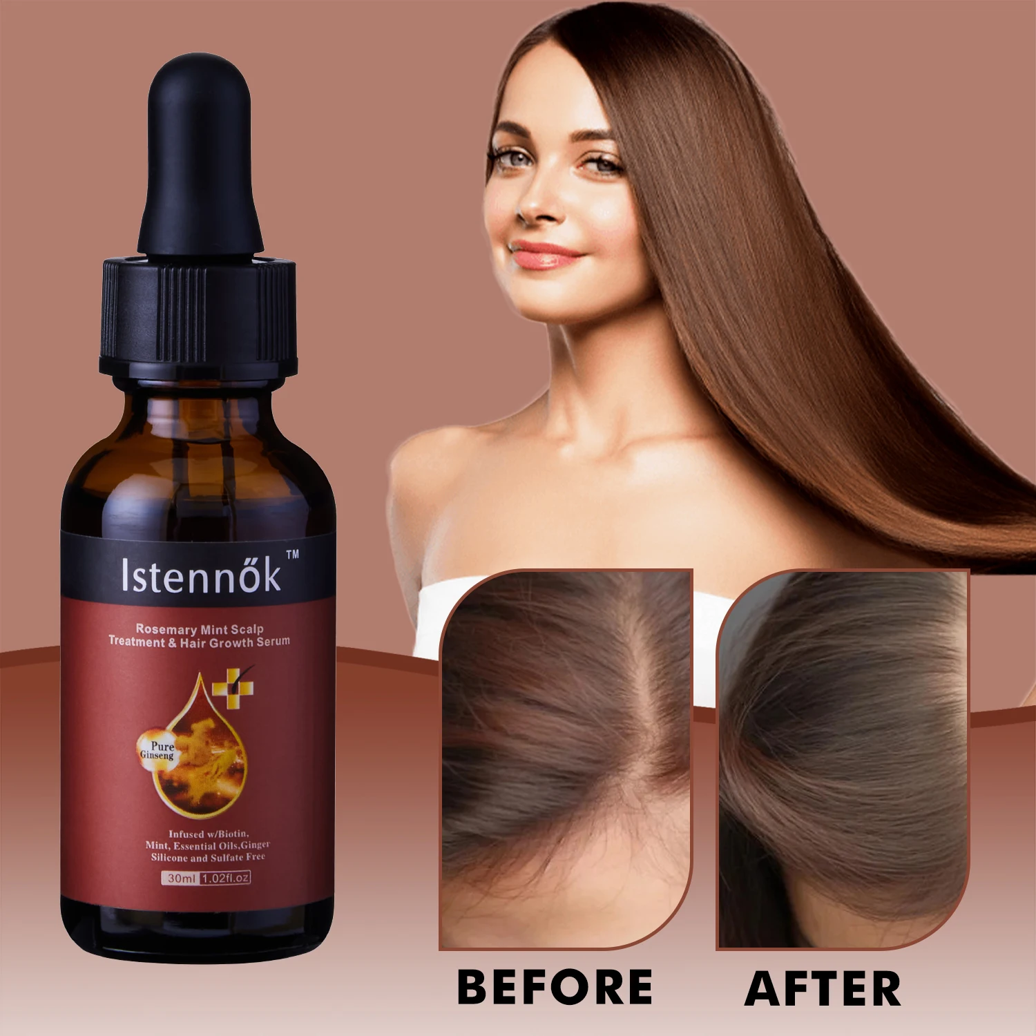 Istennok Powerful Argan Hair Regrowth oil Men Woman Ginger Mint Essential Oil Prevents Hair Loss Hair Growth oil