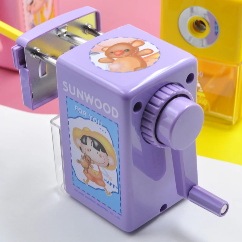 SUNWOOD Manual Pencil Sharpener Machine Plastic for Classroom Kids School Office and Teacher Supplies 5199 Purple