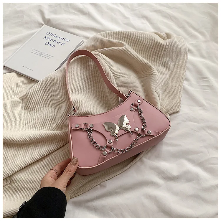 2024 best-selling wholesale mini exquisite bow chain handbag motorcycle street photo women shoulder saddle bag sweet cool style