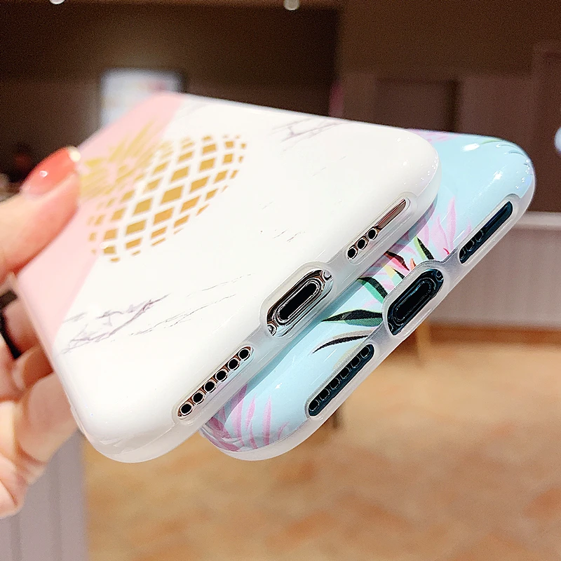  Чехол для мобильного телефона из ТПУ с изображением тропических растений синих пальмовых листьев IMD iPhone 11