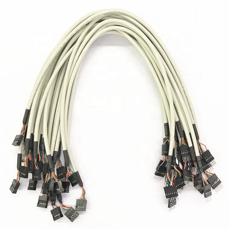 Medical instruments cable 2.54mm 6Pin/10pin futaba/dupont female/male connector with 28awg cable 500mm