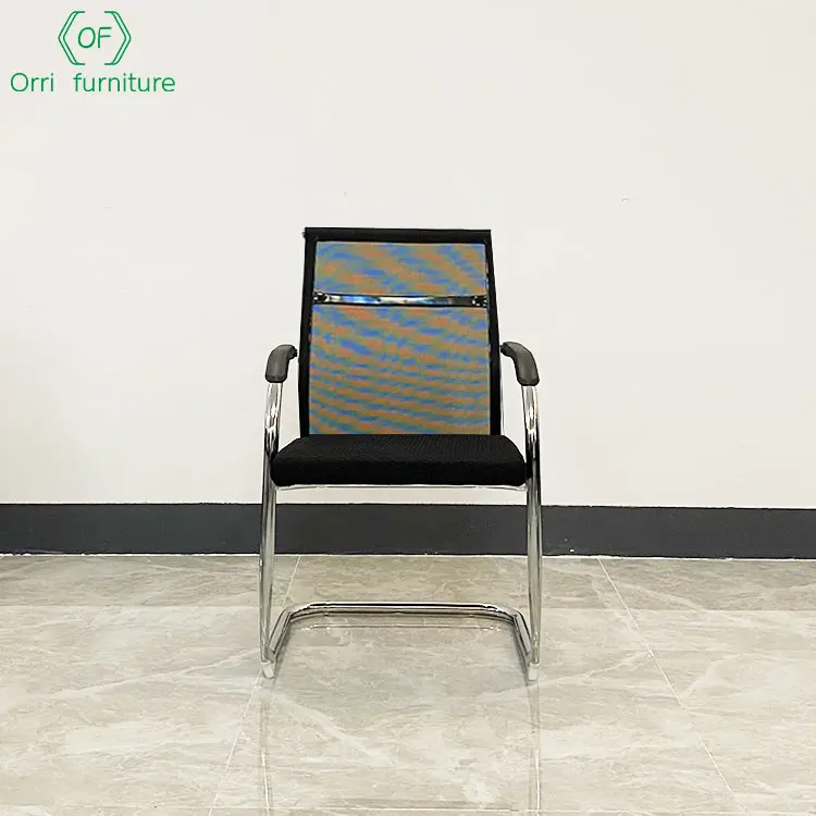 China Suppliers Cheap Black Mesh Ergonomic Staff Chair Visitor Chair Without Wheels