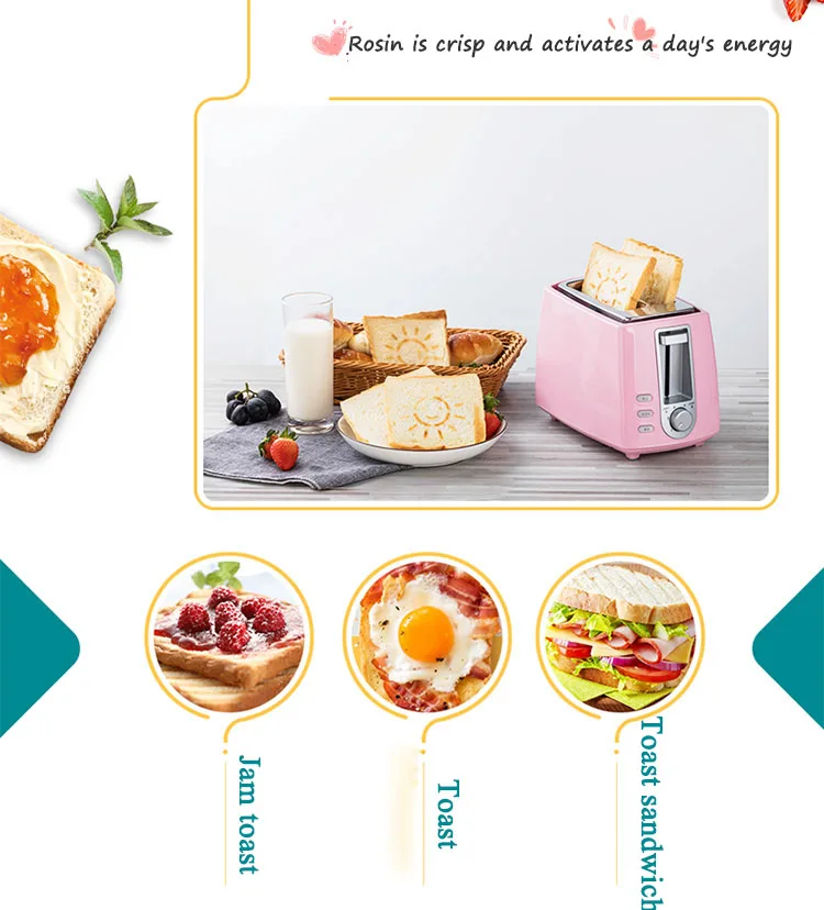 Stainless Steel Toasters breakfast machine 2-Slice 680W