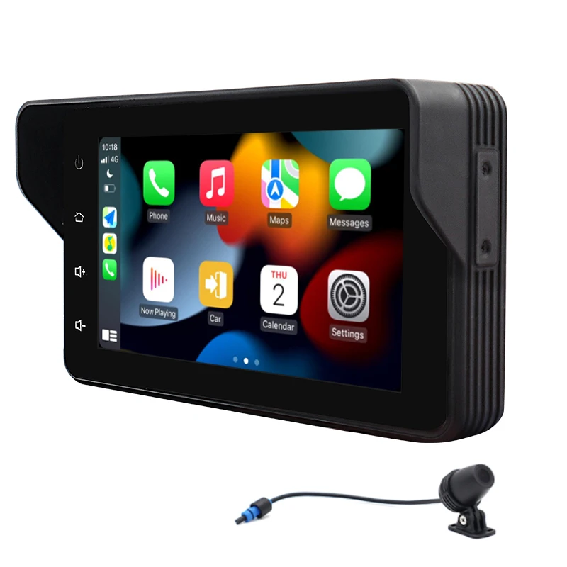 5 Inches IPS Touch Dual Lens Auto Motorcycle GPS Navigation Waterproof Bluetooth Carplay Vehicle Video Recorder