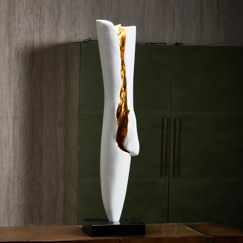 Creative gold and white sculptures ornaments Nordic modern home decorations desktop crafts Arts abstract sculpture