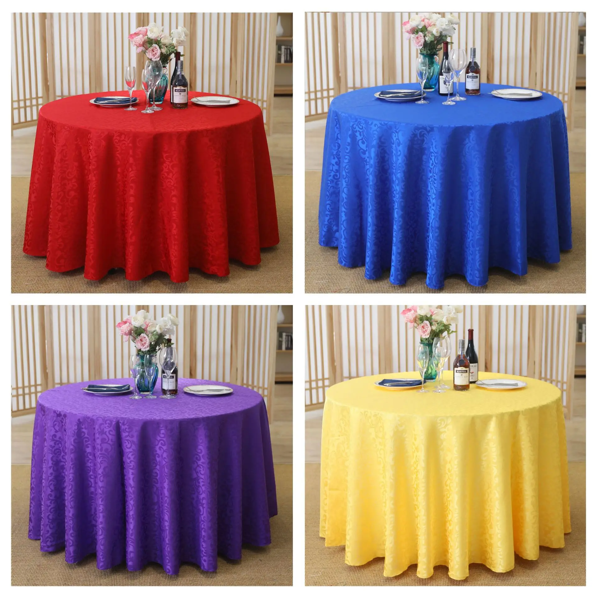 Libosa Hotel tablecloth restaurant Restaurant stall tablecloth table skirt round type Round Table tablecloth double crocheted do