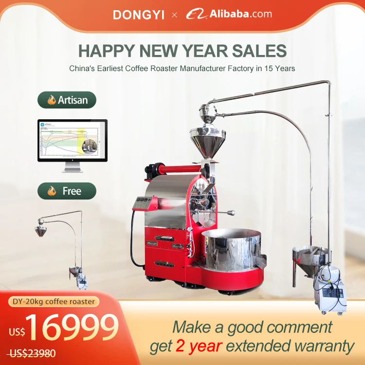 Big Capacity Dongyi 15kg 20kg 30kg for Industrial Use Coffee Bean Roasting Machine Stainless Steel Coffee Roaster