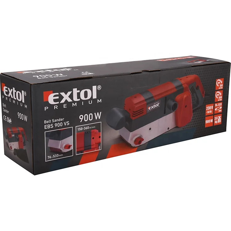 8894305 EXTOL 900W Professional Double Insulation Power Tools Portable Electrical Power Belt Sander for Wood/Plastic/Metal