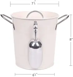 Manufacturer Wholesale Price Vintage Ice Bucket Wine Beer Galvanized Cooler Metal Ice Bucket Ice Cube Bucket For Party
