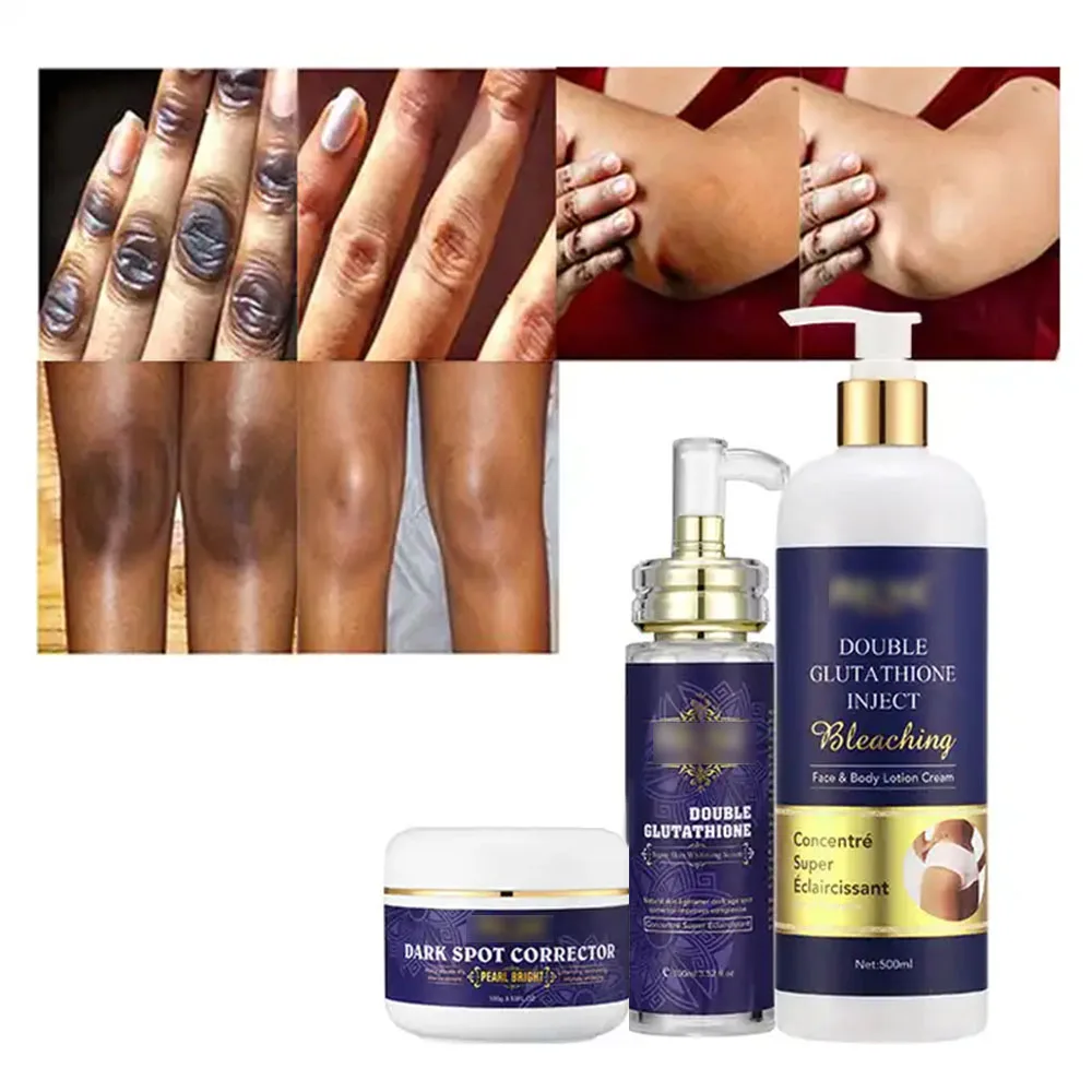 Skin Care Set Whitening moisturizing Serum Dark Spot Face Cream Black Skin Bleaching Body Lotion for women