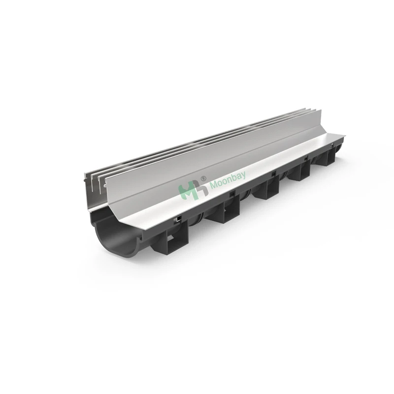 150x150mm Heavy Duty driveway  plastic drain channel with slot stainless steel cover