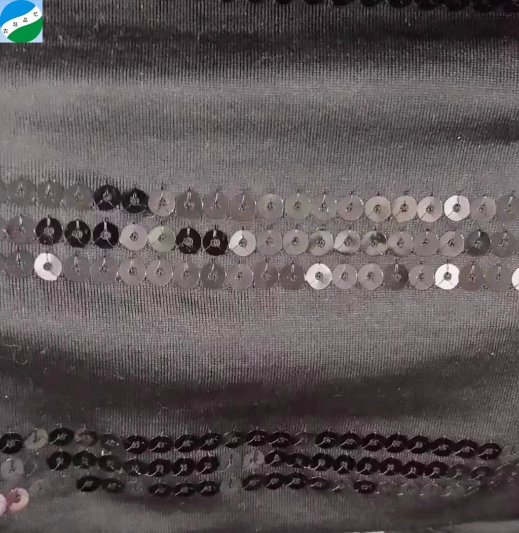 New style sequin embroidery fabric stock mixed ready fabric for china keqiao fabric