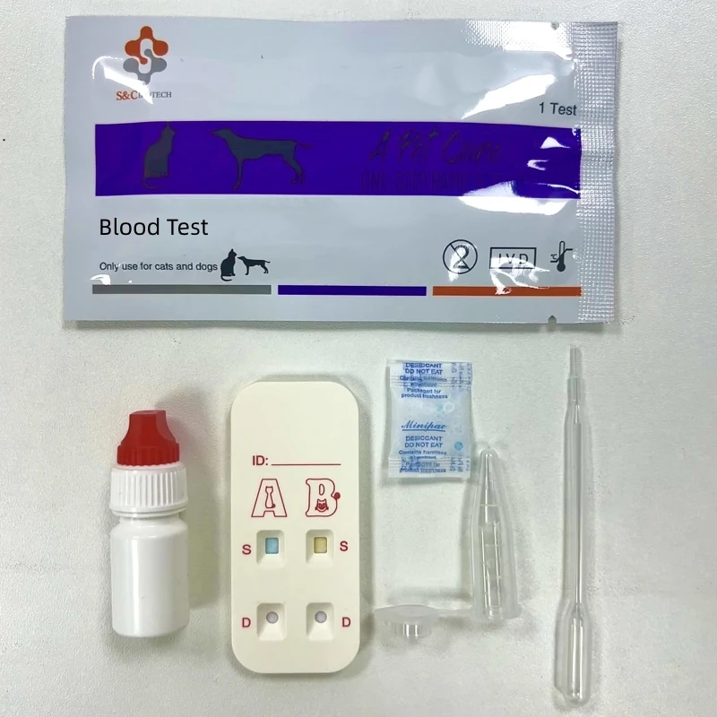 Tom cat Feline blood typing kits cat A/B type cards Blood group quick check pet tests