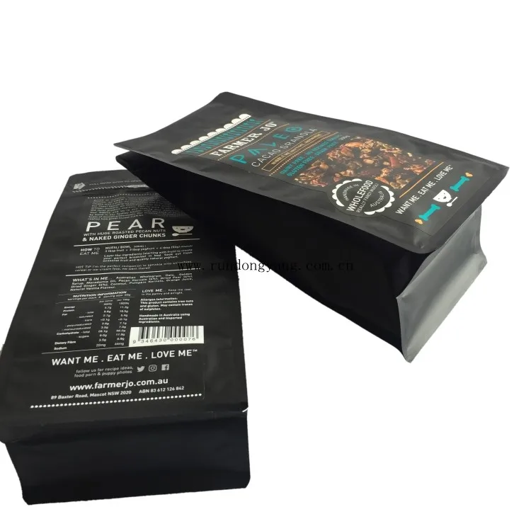 Resealable Coffee Bags With Ziplock Degassing valve Zipper Stand Up Coffee Pouches With Side Gusset And Flat Bottom