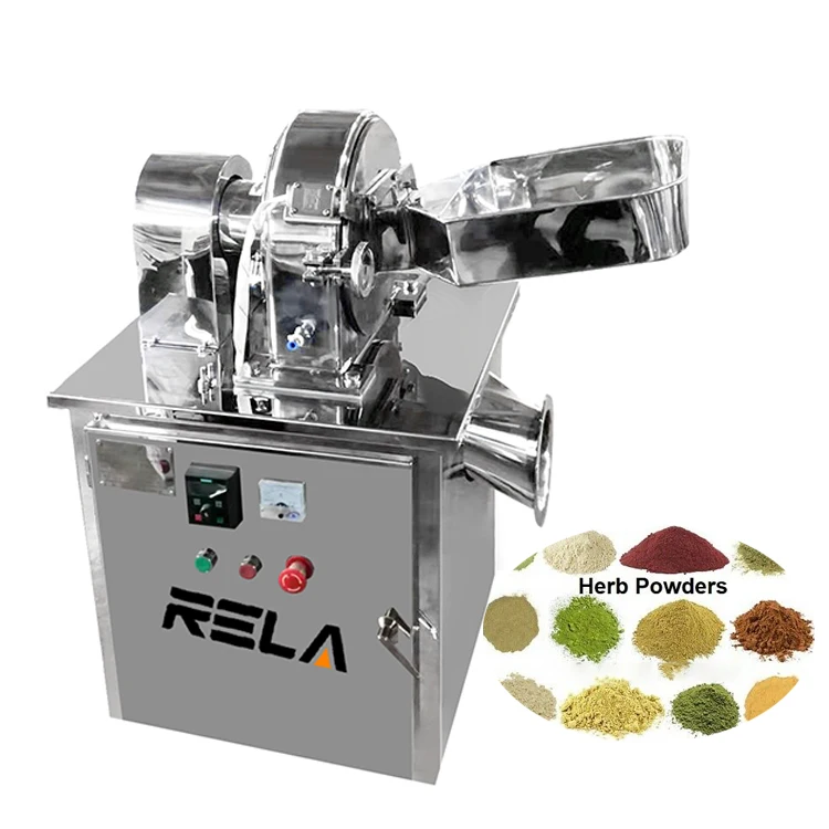 CE commercial mini SUS304 electric 12-120 mesh hammer dry herbal leaf food chili tea leave cassava leaves herb grinding machine
