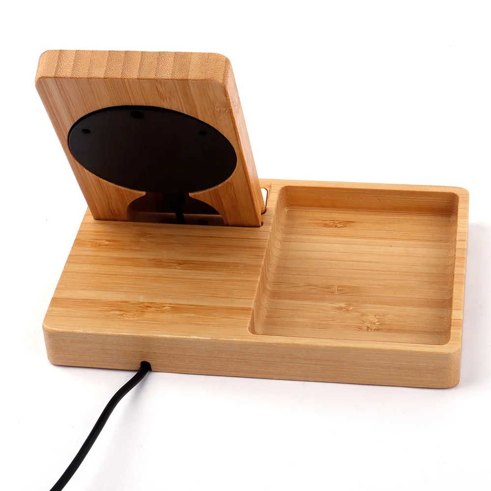 2021 New Desktop Bamboo Wireless Charger for Universal Mobile Phone