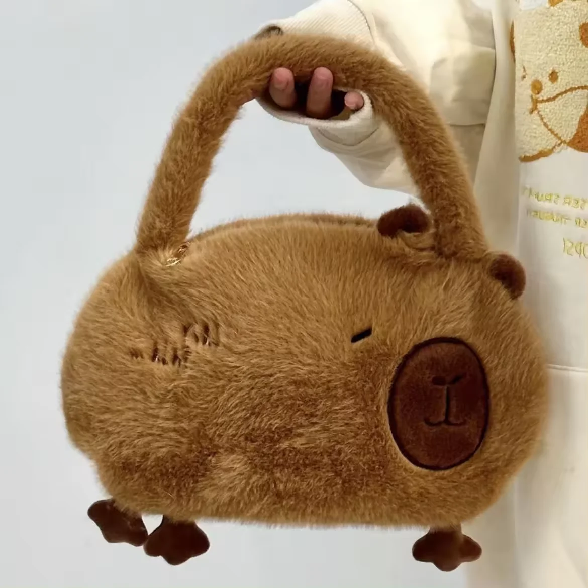 Capybara Plush Backpacks Plush Stuffed Animal Toy Cute Soft Capybara Crossbody Handbag Soft Warm Plush Capybara School Bag