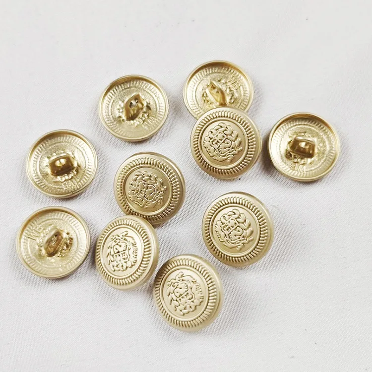 Trade assurance metal alloy sewing luxury coat button accessories customized metal handle fastener shank button