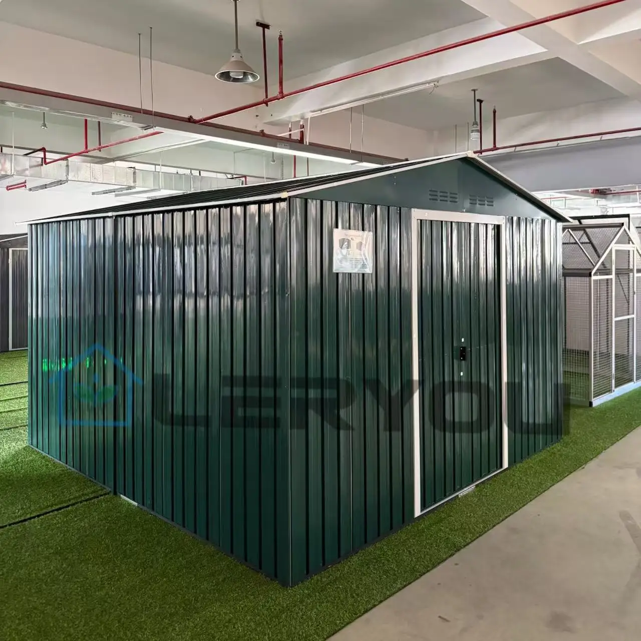 Garden Sheds Customizable Size Easily Assembled Galvanized Metal Frame Outdoor Storage Room for Tools Garage House DIY Kits