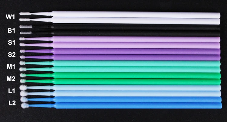 2022 Best Selling OEM 100pcs Disposable Eyelash Cleaning Cotton Swab Lash Extensions Micro Brush