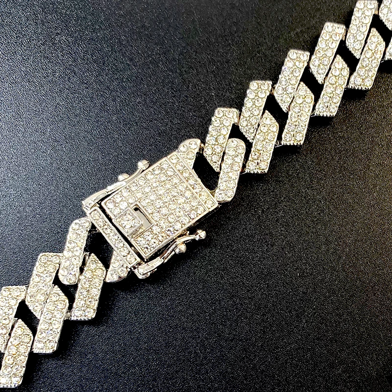 Hip Hop 16MM Gold Heavy Miami Prong Full Iced Out Paved Rhinestones Cuban Chain CZ Bling Rapper Necklaces For Men Jewelry