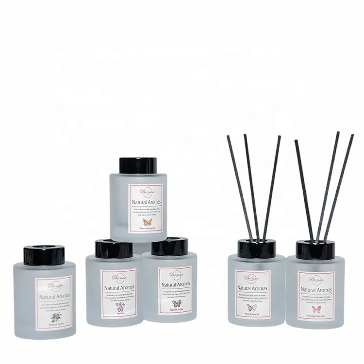 Custom New Style 120Ml Essential Oil Aroma Diffuser Glass Reed Perfume Diffuser Matte Bottle Reed Diffuser
