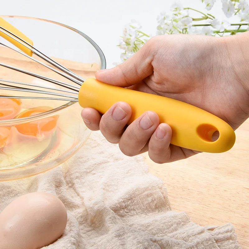 2023 Hot Selling Manufacture Stainless Steel Whisk  2 In 1 New Silicone Spatula Egg Whisk Manual Egg Beat