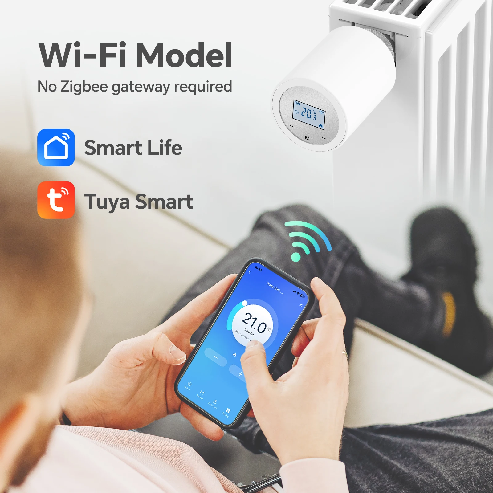 Термостатический радиаторный клапан Beok smart trv m30 * 1 5 Интеллектуальный Wi-Fi привод клапана для радиаторов