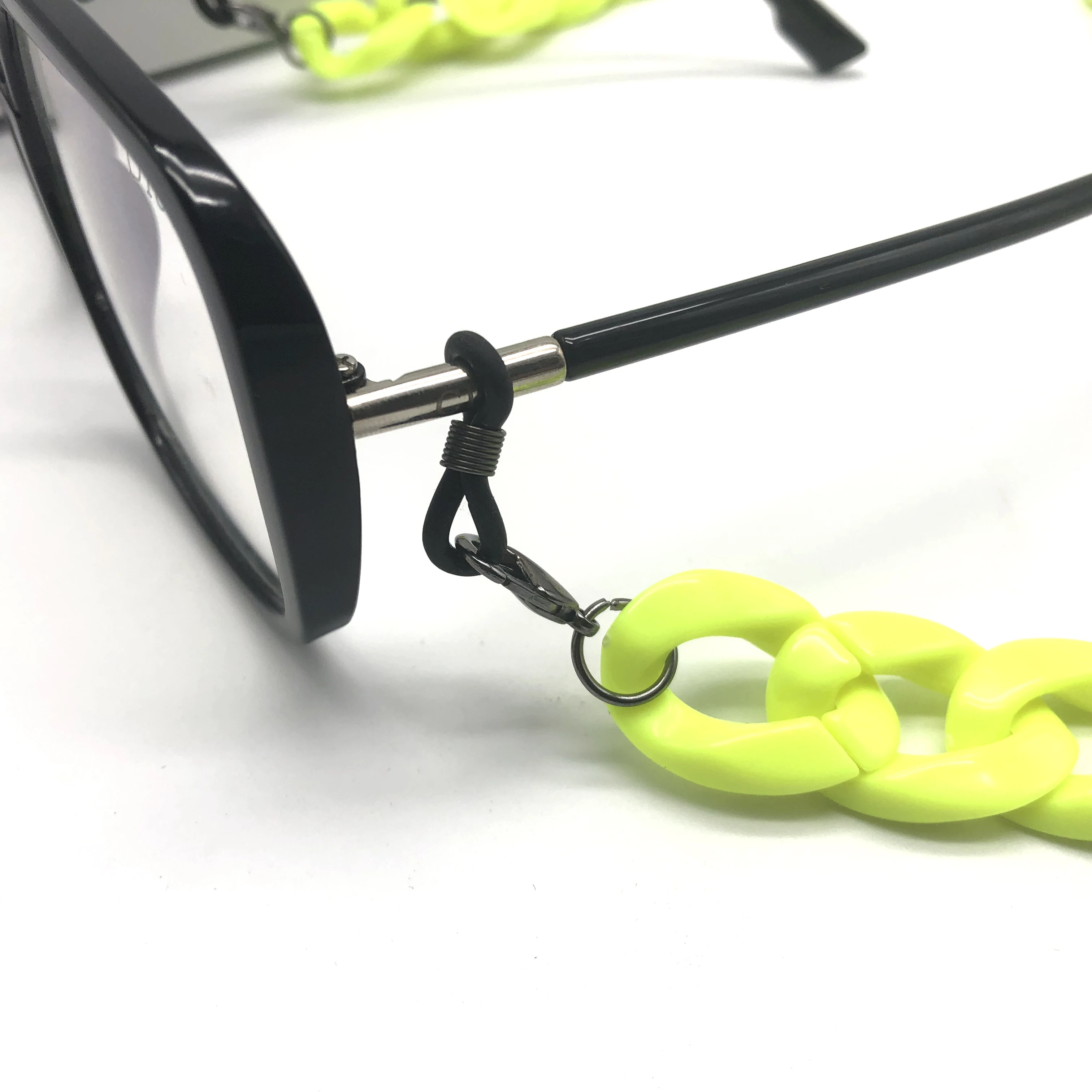 E009 Customized New Colorful Long Clear Acrylic Link Necklace Glasses Chain for Sunglasses