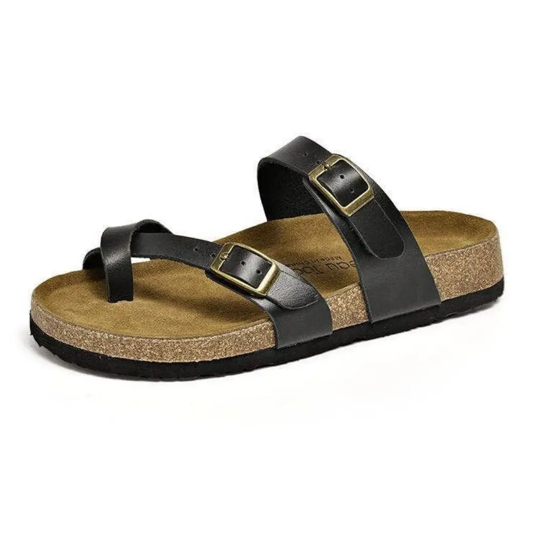 Toefl at home Women Cork Sole Flat Slippers wholesale Light Weigh Beach Sandals And Slippers For men