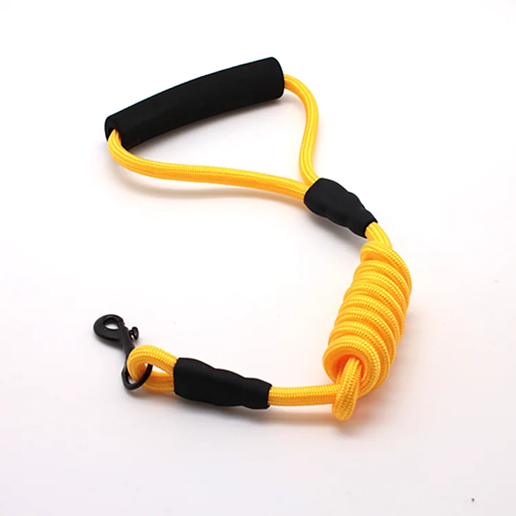 Double hand PP Adjustable Loop Slip Multicolor Reflective Nylon Round Dog Leash Dog Pull Belt
