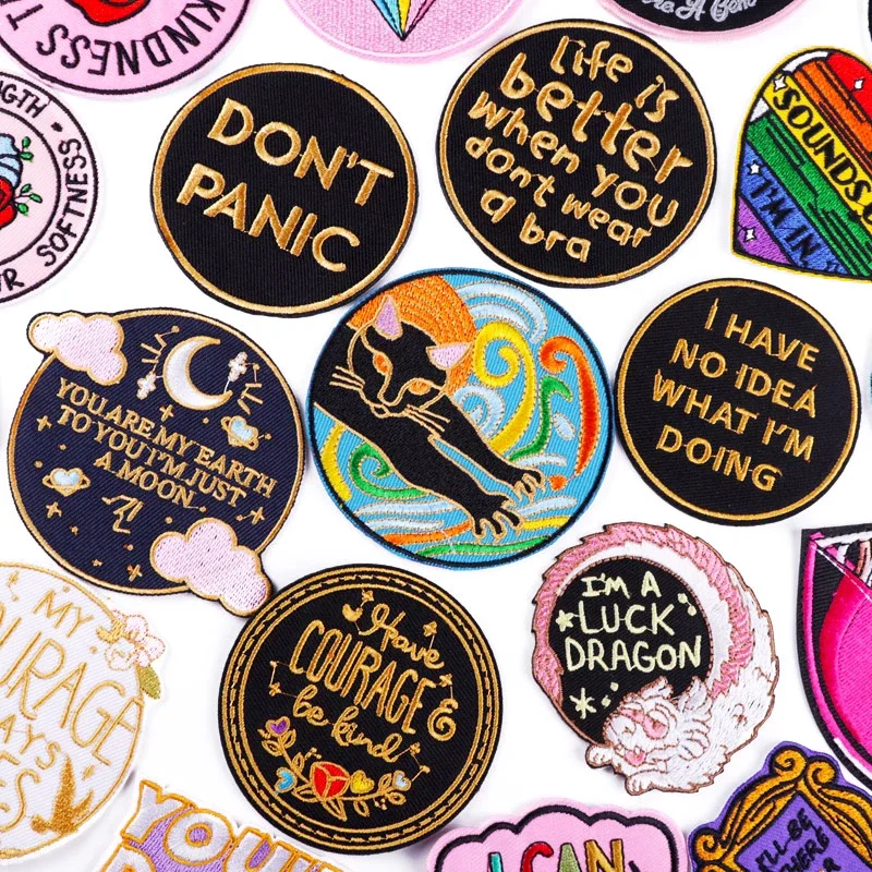 High Quality Cartoon Dinosaur Letter Embroidered Animal Iron Patches for Clothing