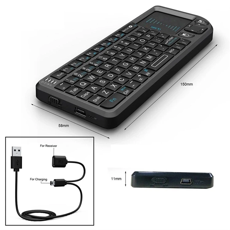 mini x1 wireless keyboard with 2.4g touch pad Rii X1 mini keyboard and mouse