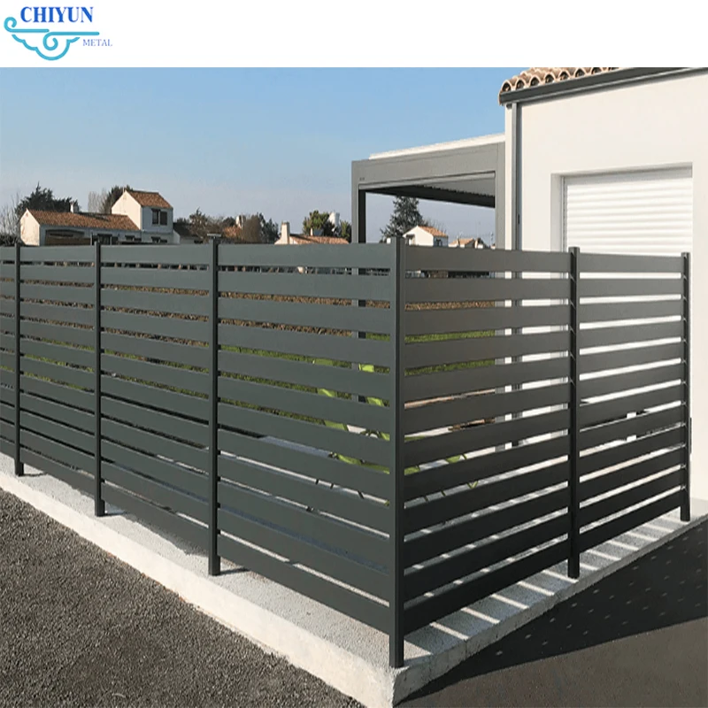 CHIYUN Modern Aluminium Garden Privacy Fence Panels Security and Protection Aluminium Slat Fence System