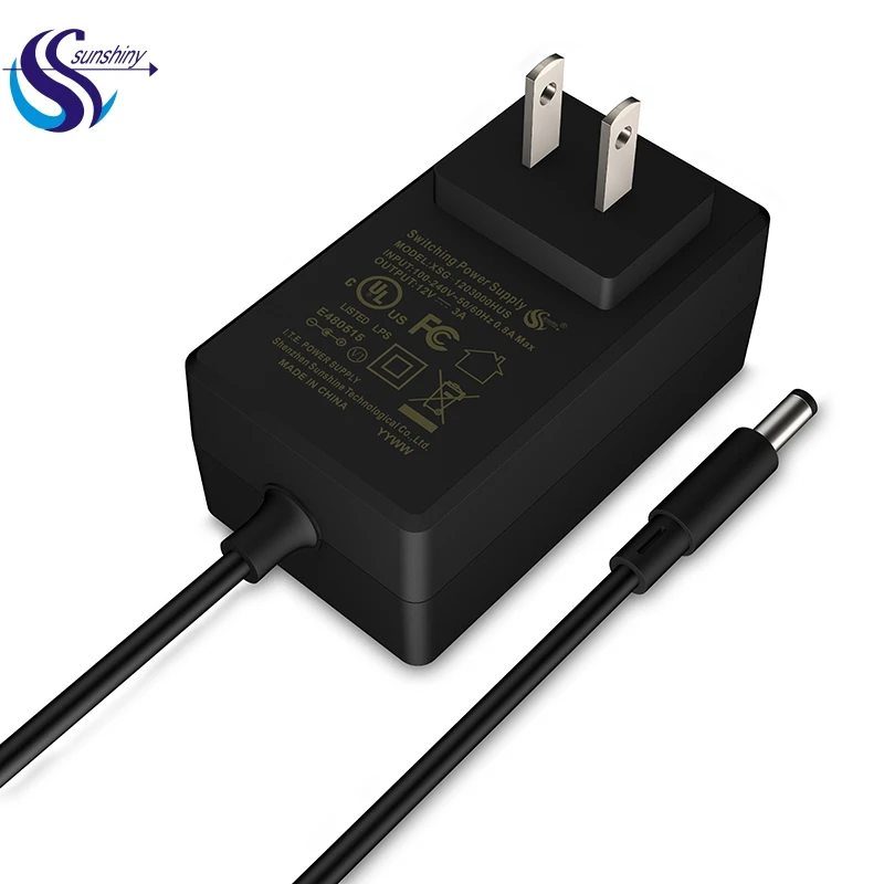 US EU UK AU KR AR JP 36W plug in DC connector 24V 19V 12V 9V 5V 1.5A 2A 3A 4A 5A AC DC power adapter