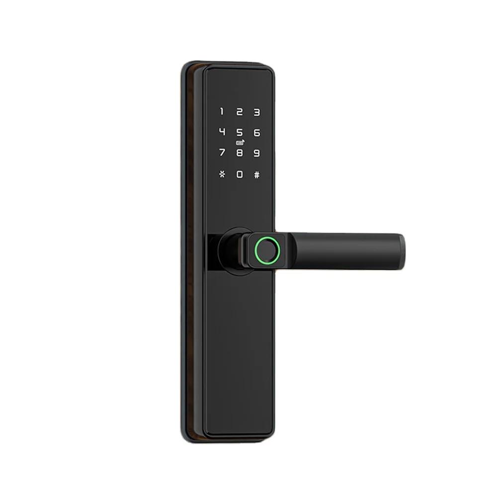 Smart Lock Safe Home Assistant Anti Pry Peep Fingerprint Password Card Recognition Key Tuya TT App Unlock Electric Door Lock